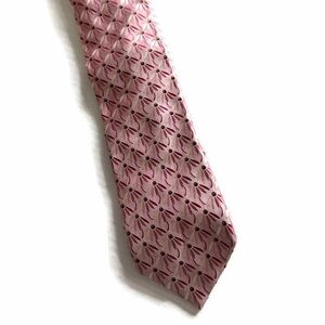 Ermenegildo Zegna Pink Geometric Silk Tie